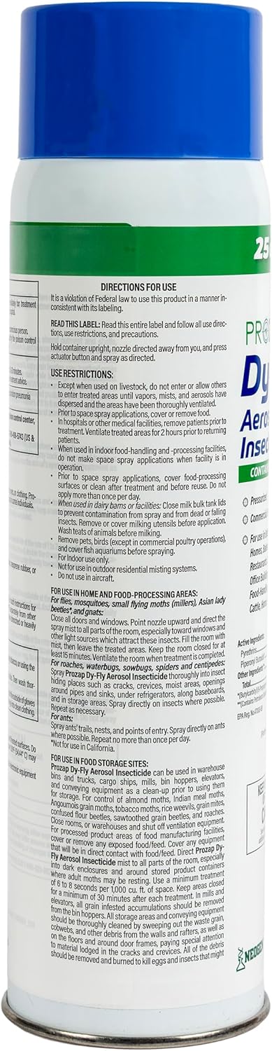 Prozap heavy duty insect killer aerosol can highlighting professional pest control capabilities