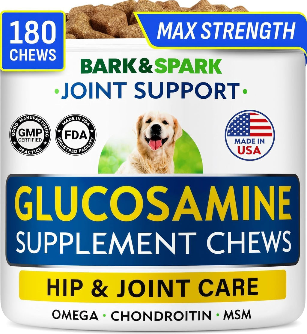 BARK&SPARK Glucosamine Chondroitin Dog Hip & Joint Supplement - Joint Pain Relief - Hip & Joint Chews - Joint Support Large Small Breed - Senior Doggie Vitamin Pill Joint Health - Image 15