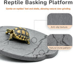 Six inch by six inch reptile basking rock under a heat lamp