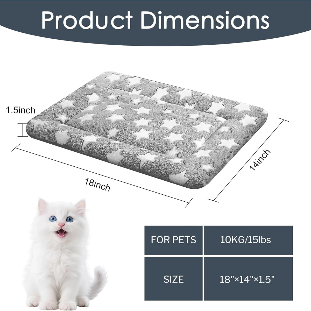 Soft puppy sleeping cushion on a living room tile floor