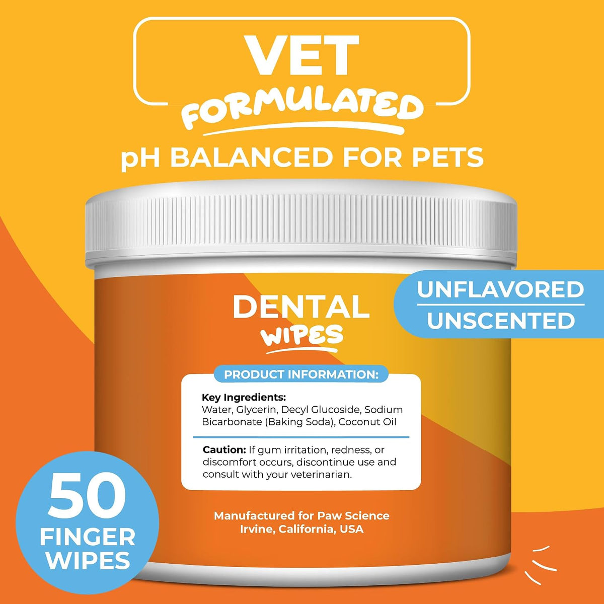 Dog & Cat Teeth Cleaning Wipes - Dental Finger Wipes for Cats & Dogs - Pet Toothbrush & Tooth Brushing Kit - Effective Teeth Cleaner (Unscented) - Image 5
