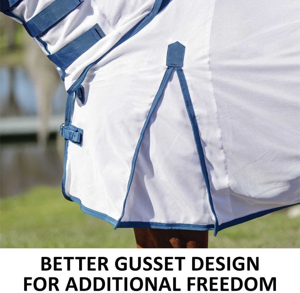 Schneiders premium sun and pest protection horse blanket detailing the secure adjustable bellyband straps