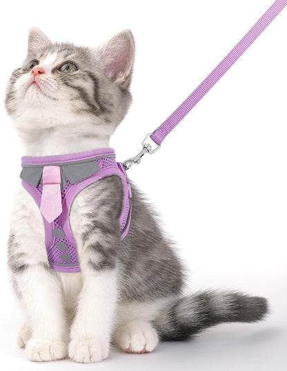 Cat Harness and Leash Set for Walking Escape Proof, Soft Adjustable Kitten Harness Breathable Mesh with Reflective Strips Harness for Kitty Puppy Bunny(Black,XS) - Image 10