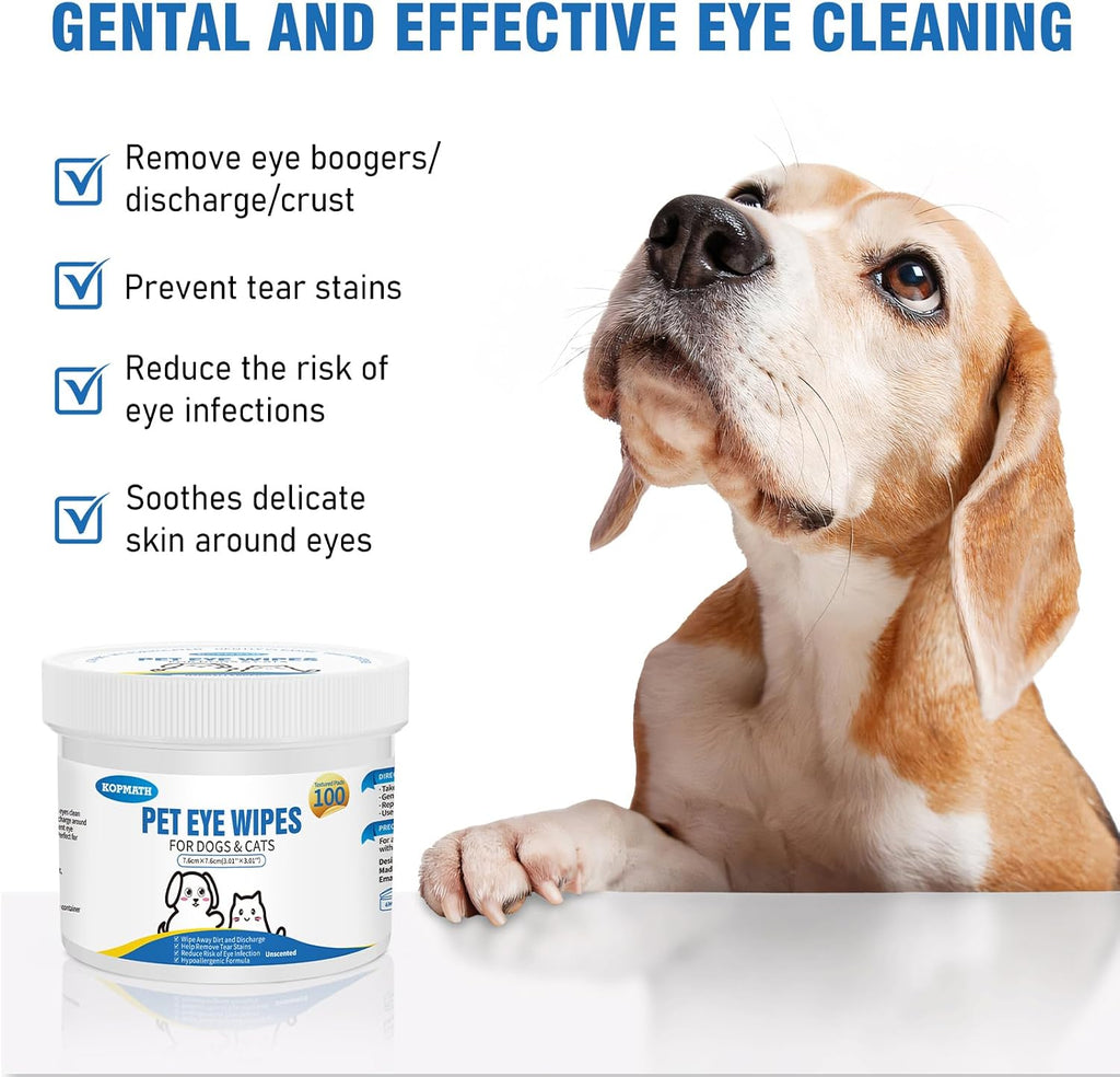 Texturized presoaked pet eye cleaner pads for dogs and cats
