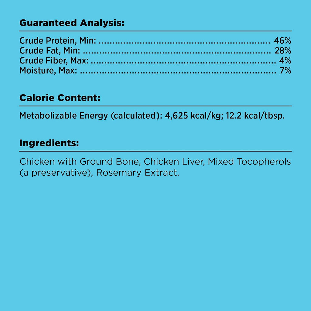Back of BIXBI Liberty dog treat package showing ingredients.
