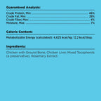 Back of BIXBI Liberty dog treat package showing ingredients.