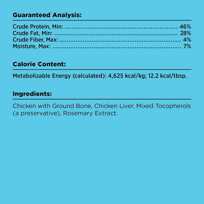 Back of BIXBI Liberty dog treat package showing ingredients.