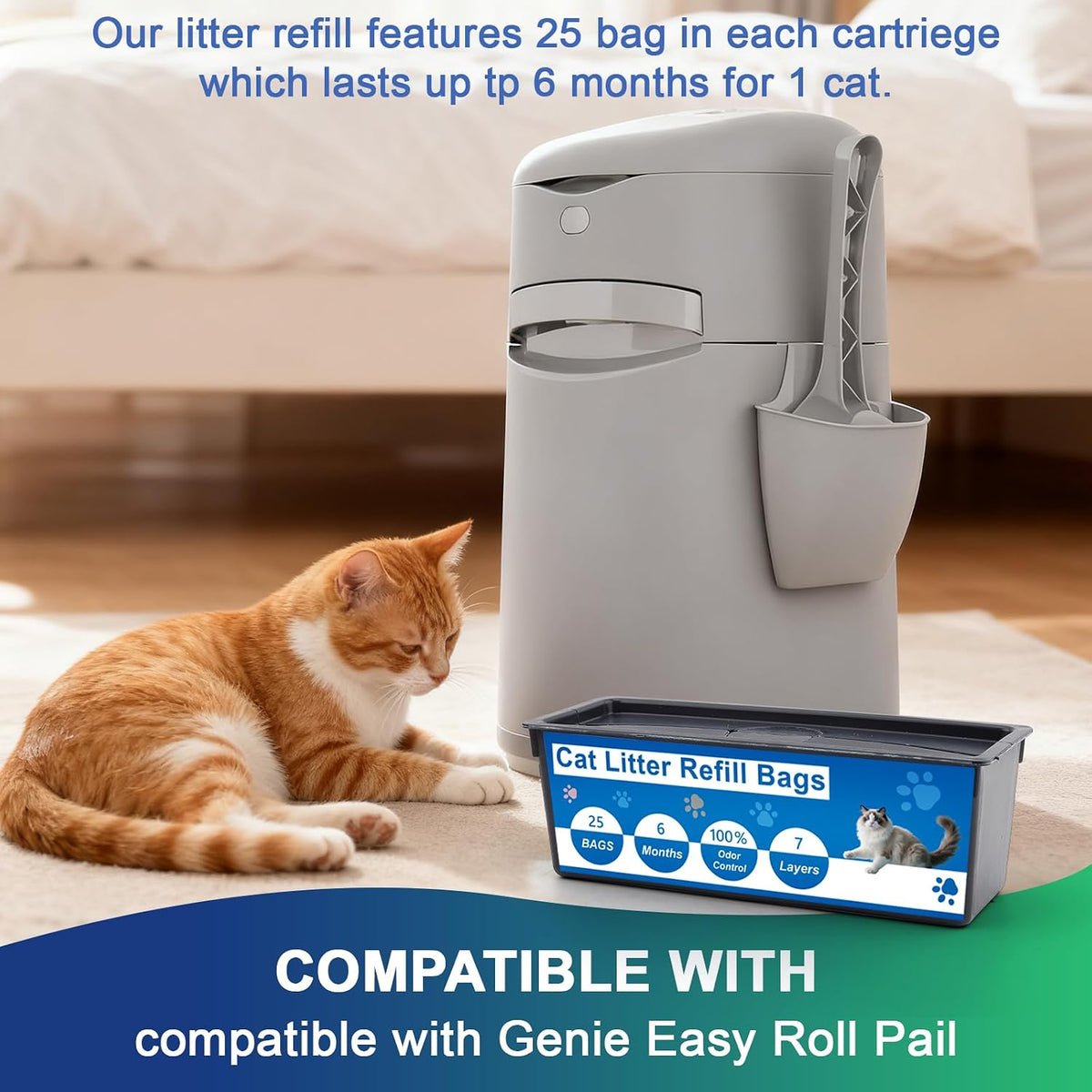Egdusns premium quality seven layer protection cat litter bags roll showing texture