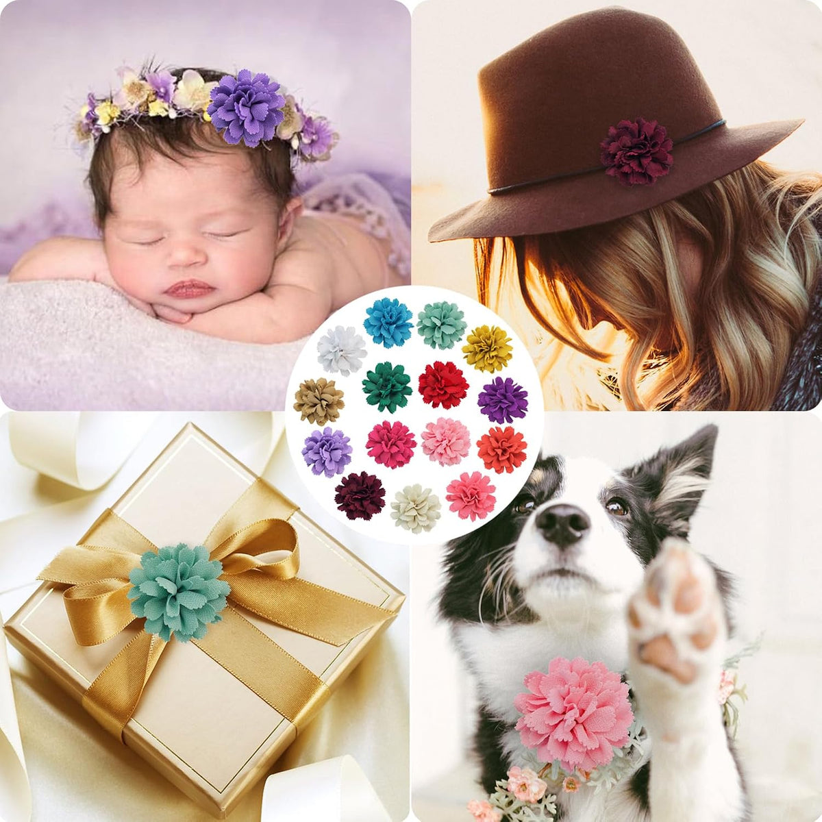 URABLAZ pet floral grooming accessories in diverse holiday color patterns