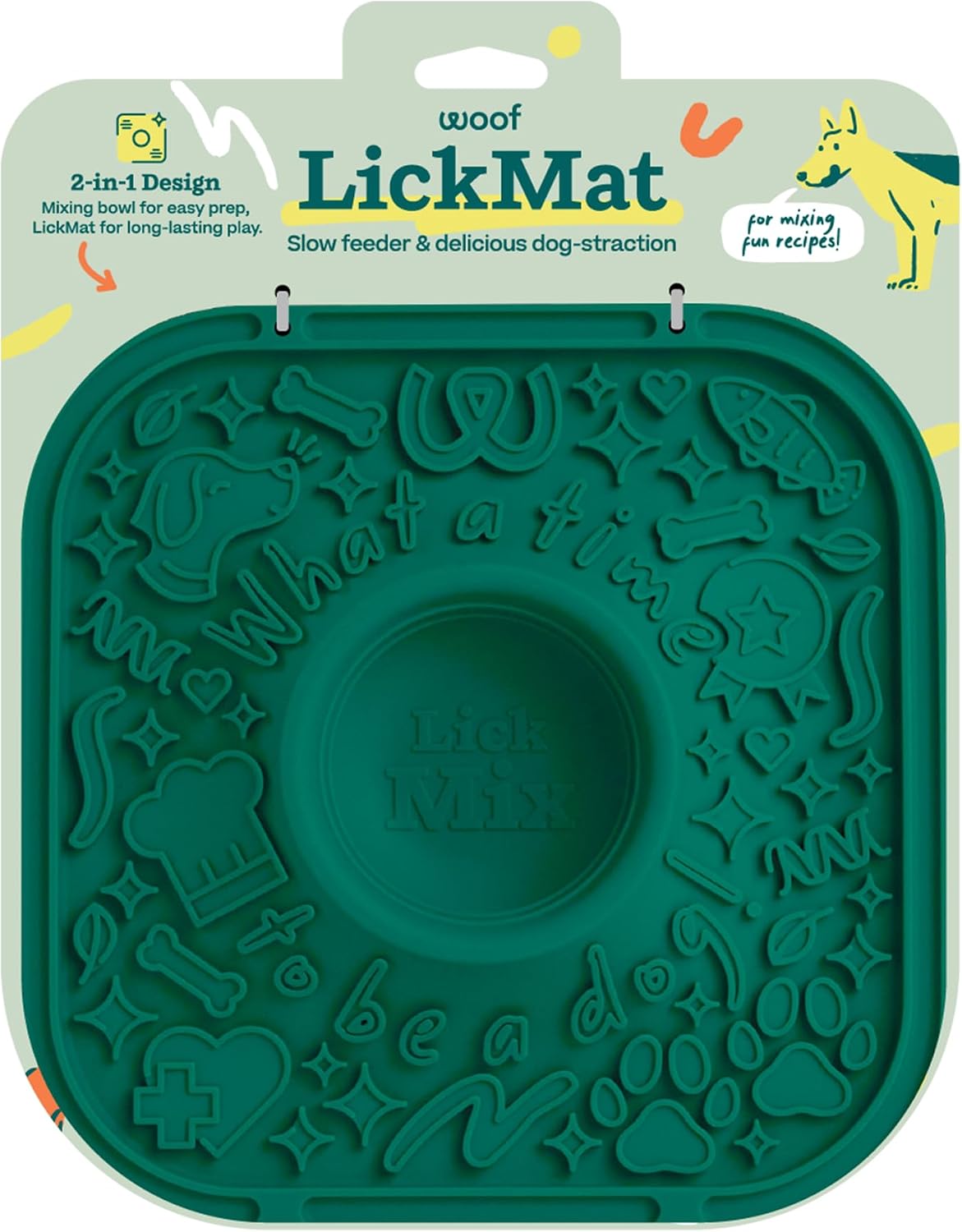 Woof LickMat green slow feeder front view