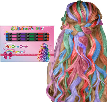 MSDADA temporary hair chalk comb six piece front view packaging