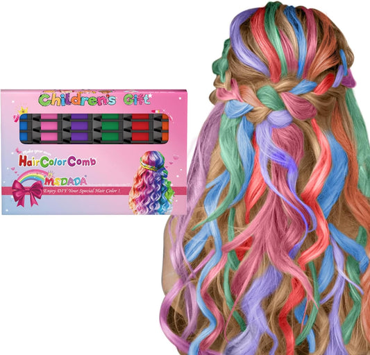 MSDADA temporary hair chalk comb six piece front view packaging