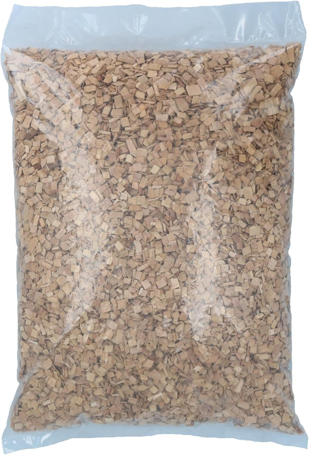 Back label of AB Tools natural beech chips showing sustainable forestry info