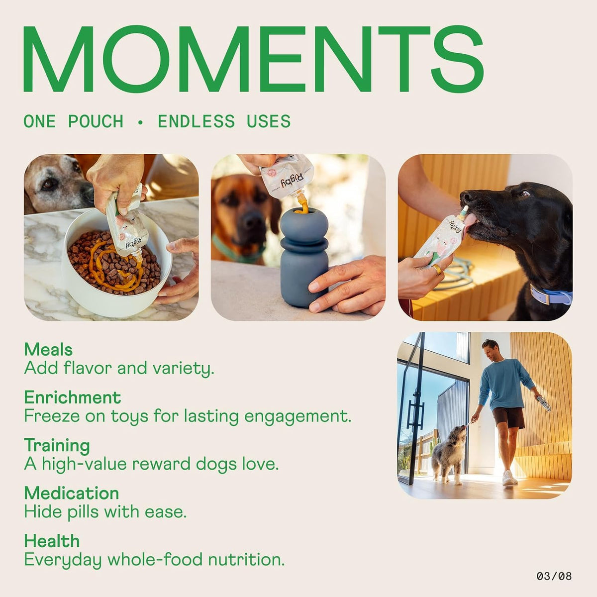 Rigby beef dog treat pouch with resealable cap