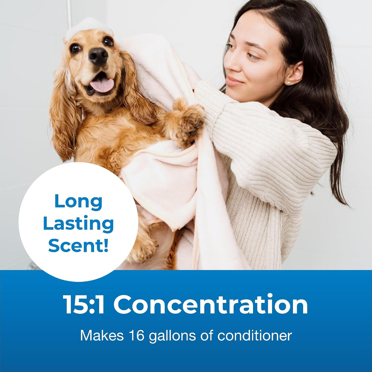 PetAg plant based soap free dog conditioner back label with dilution instructions