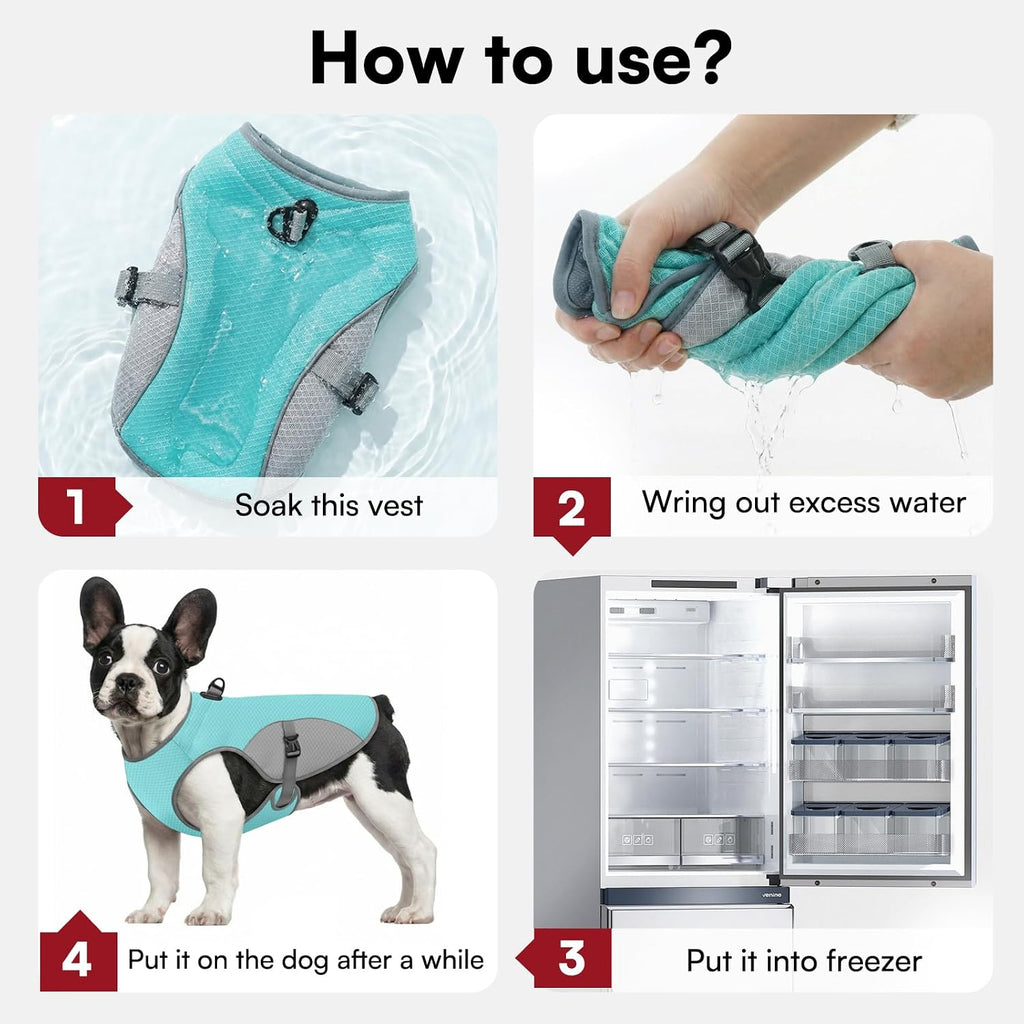 Preferhouse dog cooling vest with D-ring leash attachment