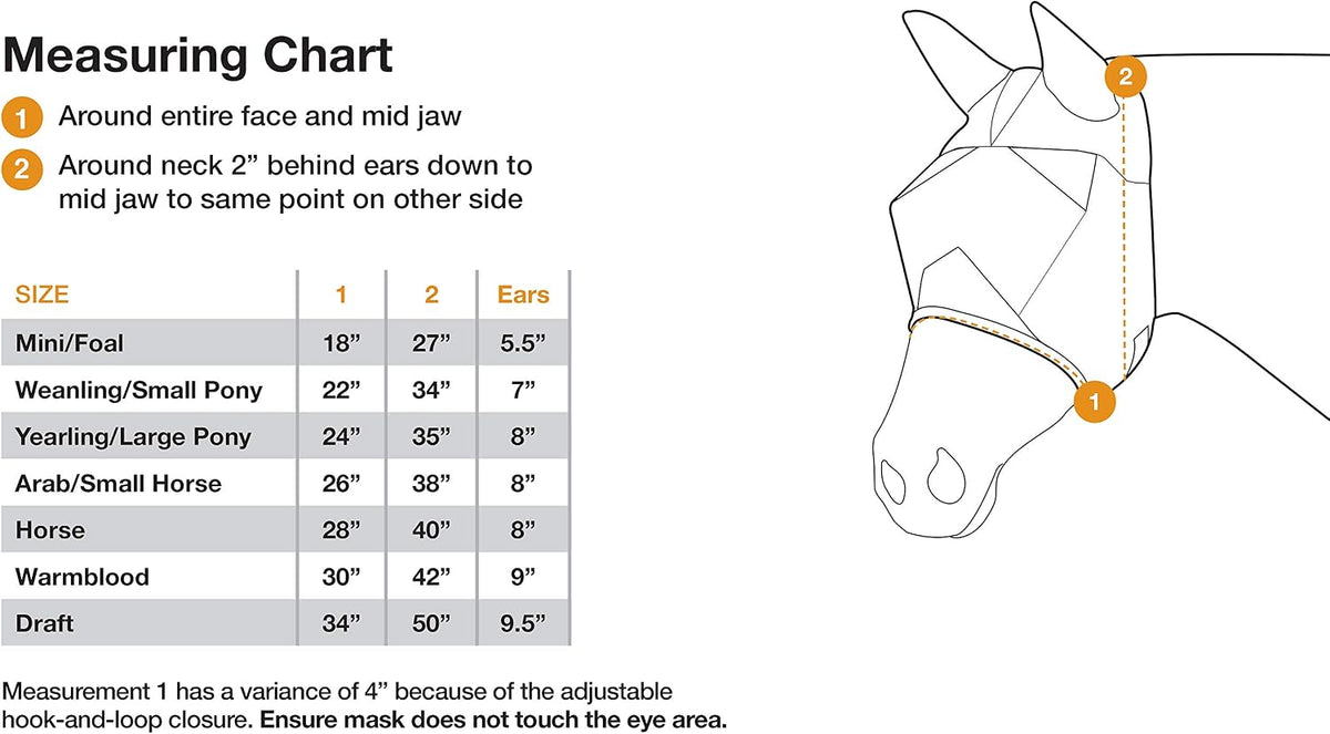 Cashel horse fly mask with ears and long nose black size