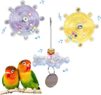 Components of Jevnd bird cage toy with mounting hardware