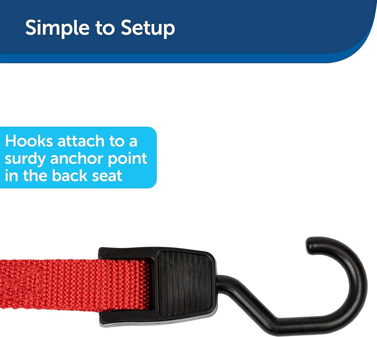 Close up of PetSafe Happy Ride Dog Zipline red nylon strap