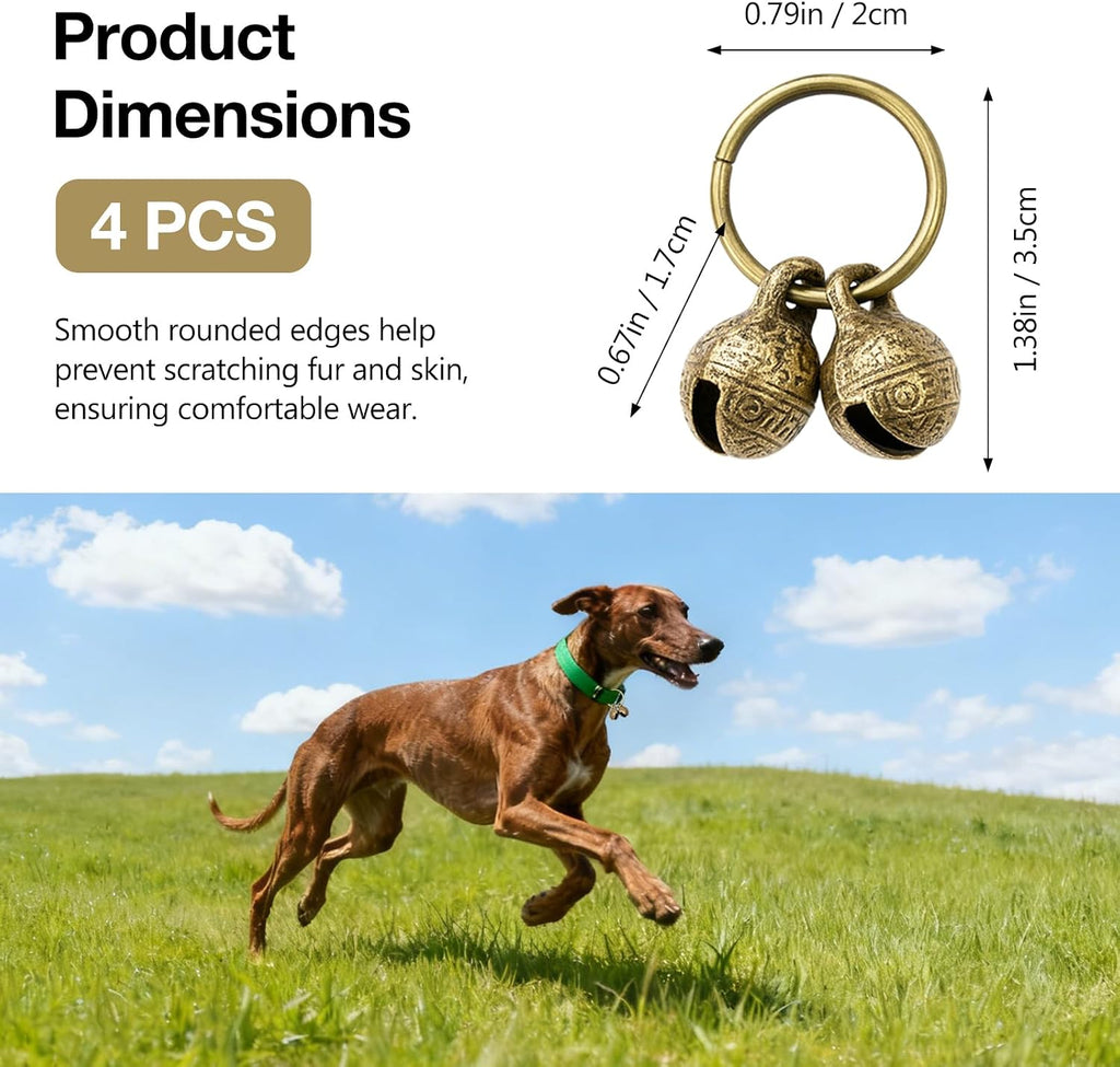 Loud copper bells for dog and cat training accessories.