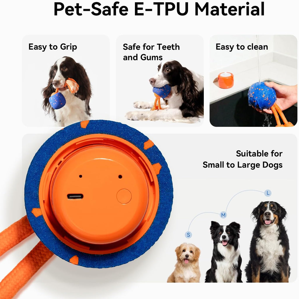 Close up of Cheerble ball surface material for dog safety