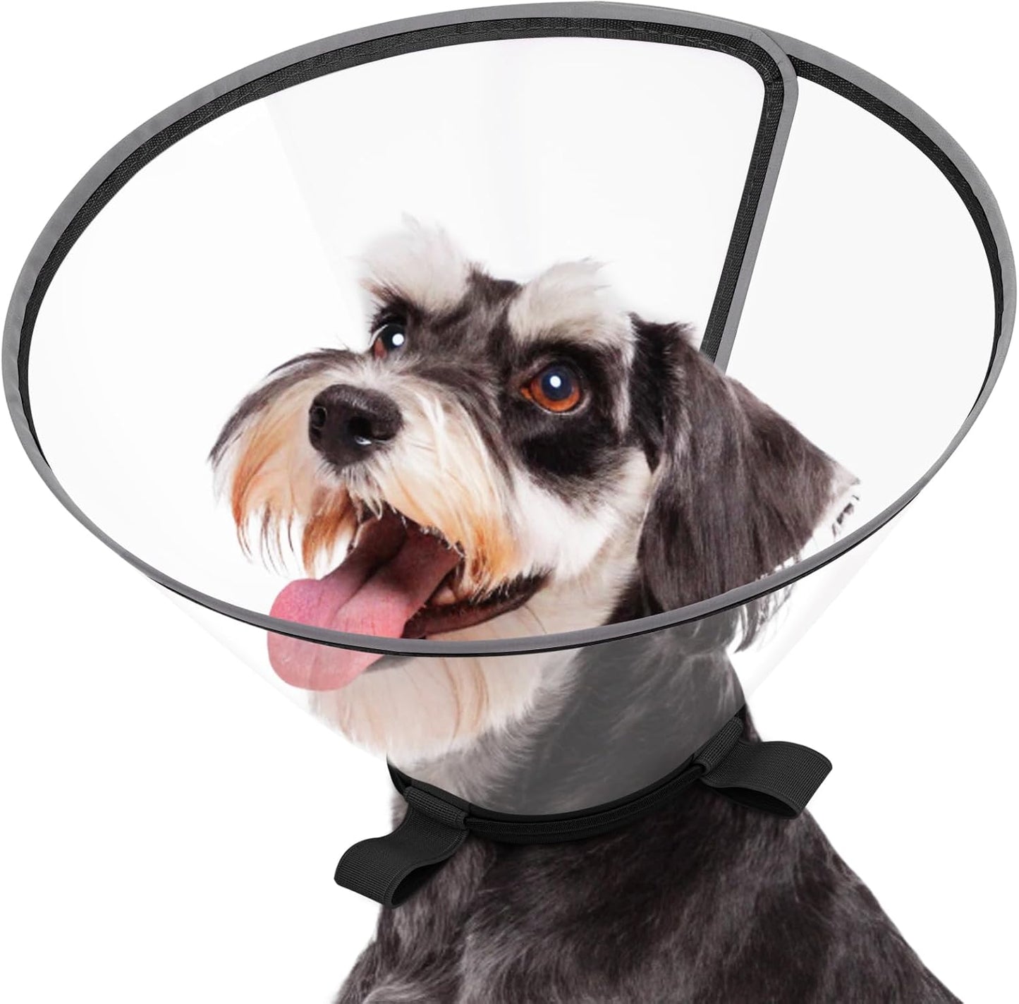 Clear Dog Cone for Small Dogs After Surgery, Adjustable E-Collar to Stop Licking with Padded Neck for Chihuahua,etc, Soft Recovery Collar with Reflective Trim for Night Visibility, Black XXS - Image 12
