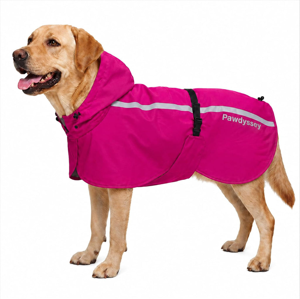 Dog Raincoat with Hood, Reflective Rain Poncho for Medium Large Dogs, Adjustable Waterproof Dog Rain Jacket with Leash Opening for Walking & Camping, Bright Yellow, X-Large - Image 9