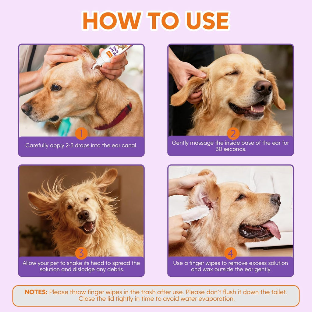 Pjordo pet ear cleaner set for sensitive pet ears