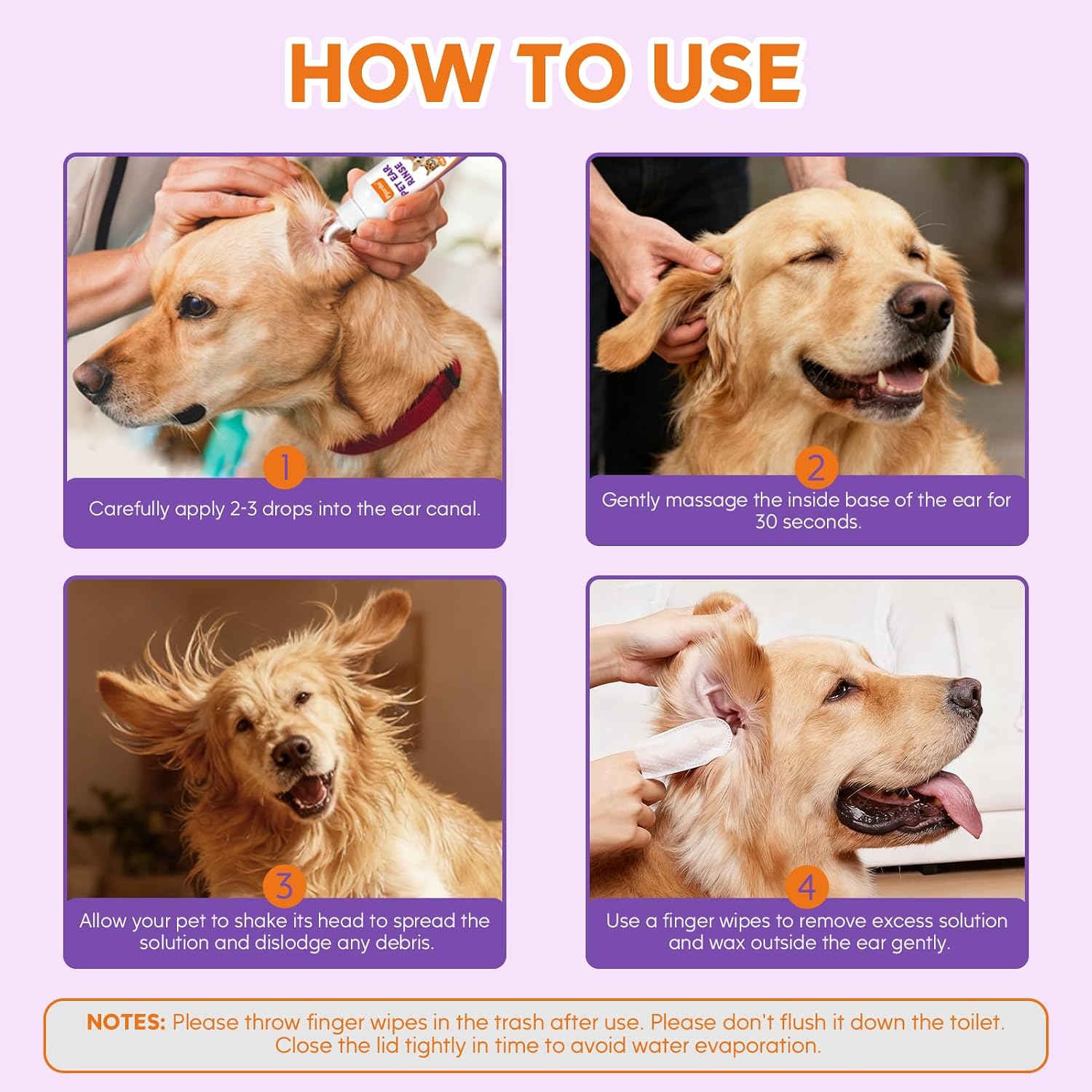 Pjordo pet ear cleaner set for sensitive pet ears