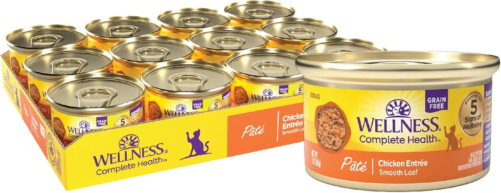 Wellness Complete Health Pate Adult Canned Wet Cat Food, Natural, Protein Rich, Grain Free, Turkey and Salmon Dinner Recipe, 3 oz, Pack of 24 Cans - Image 13