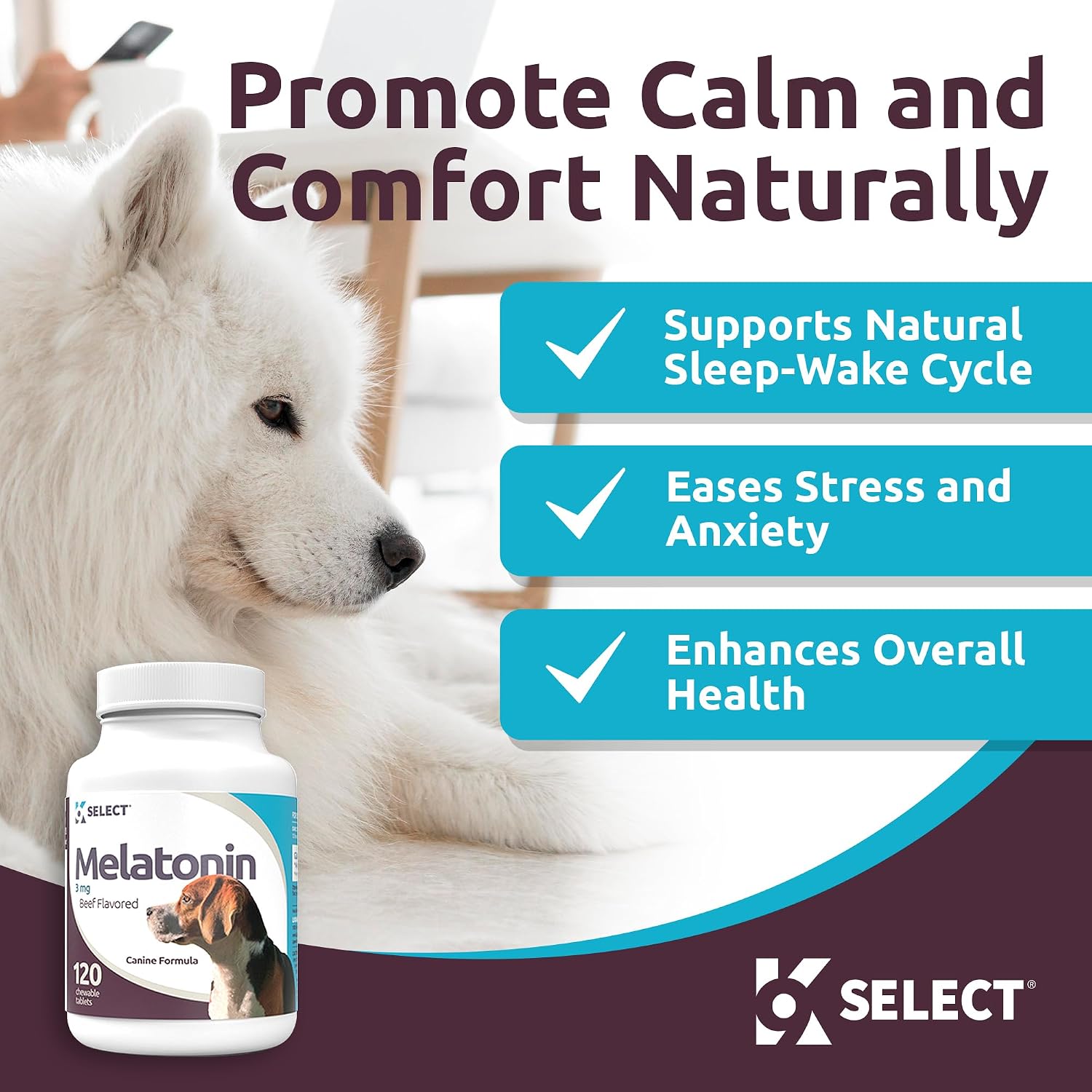 K9 Select canine composure chews nutritional facts label