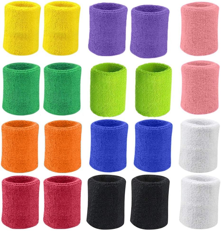 SOCOBIC Sweat Bands Wristbands 10 Pairs Front View