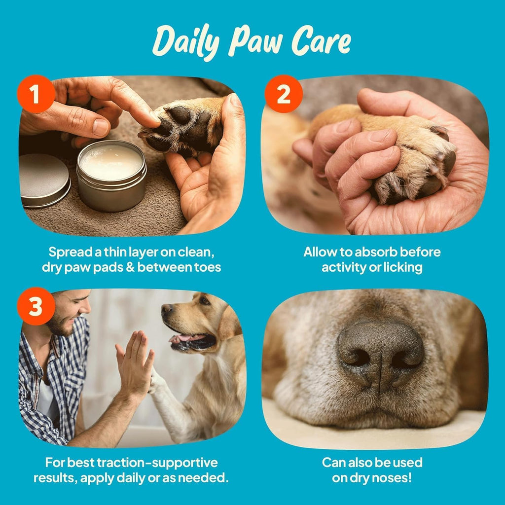Instructions label on Steady Paws dog paw treatment