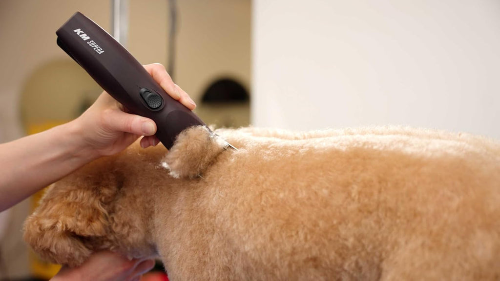 Authentic imported Wahl Pro Animal clipper being held to demonstrate lightweight grip