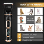 HOLDOG rechargeable cordless pet grooming tools with attachment combs kit