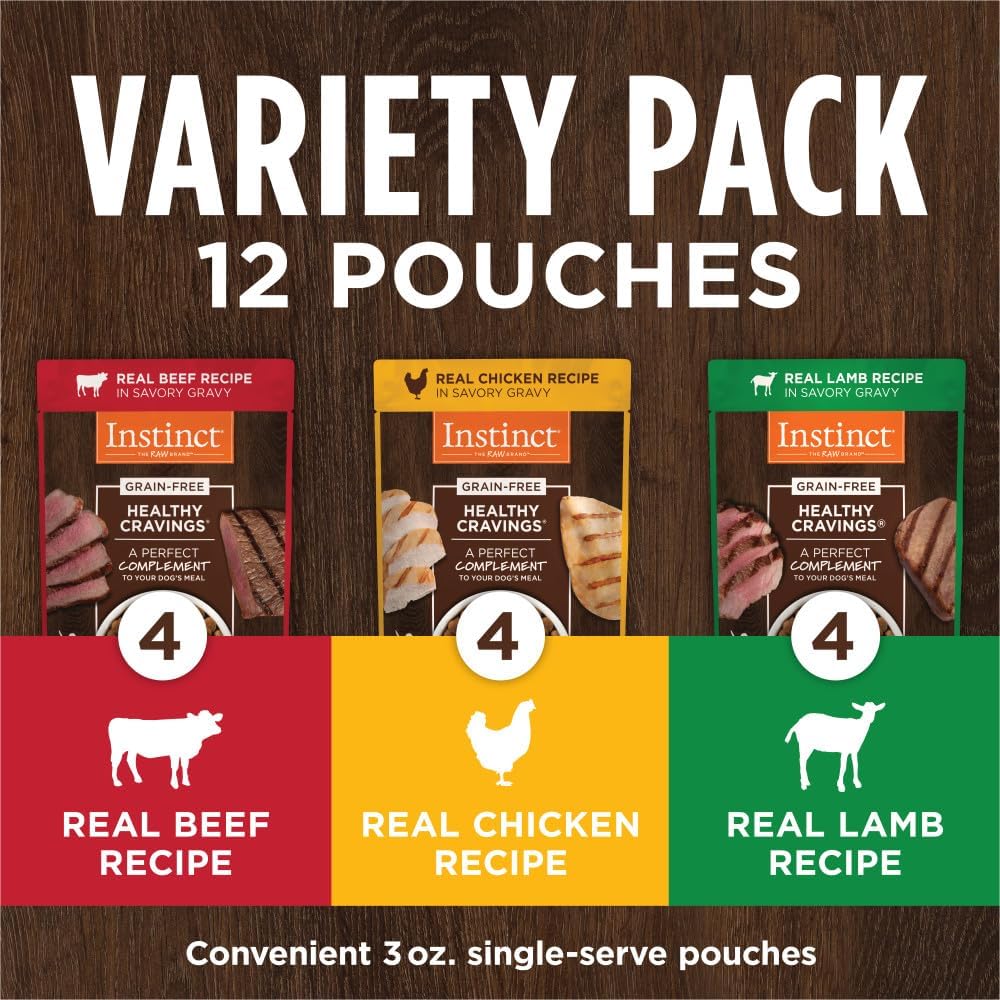 Instinct Healthy Cravings chicken recipe dog food pouch