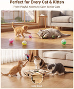 Durable engineered wood cat enrichment game box for furniture protection