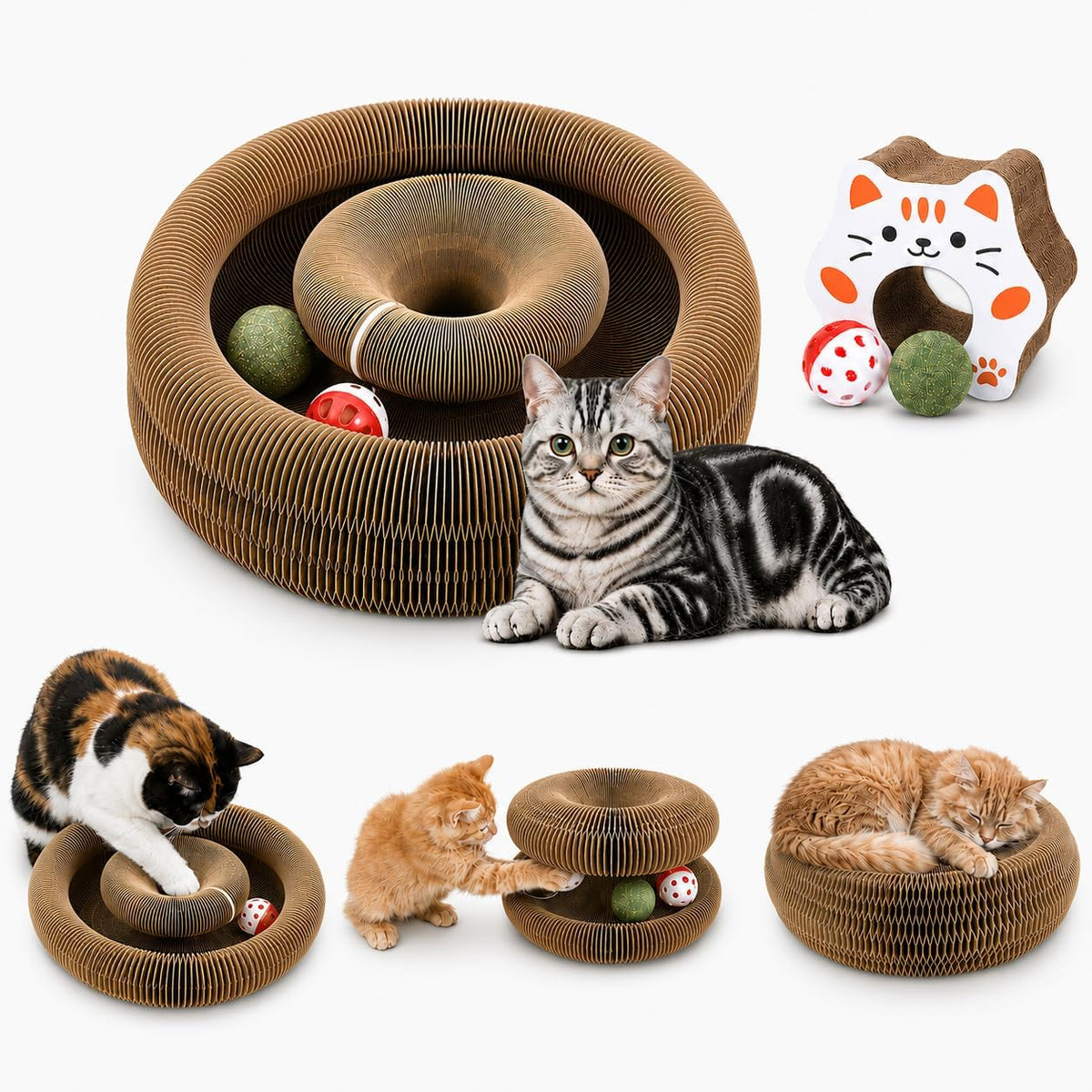 Dawnigo extra large foldable cat scratcher front view