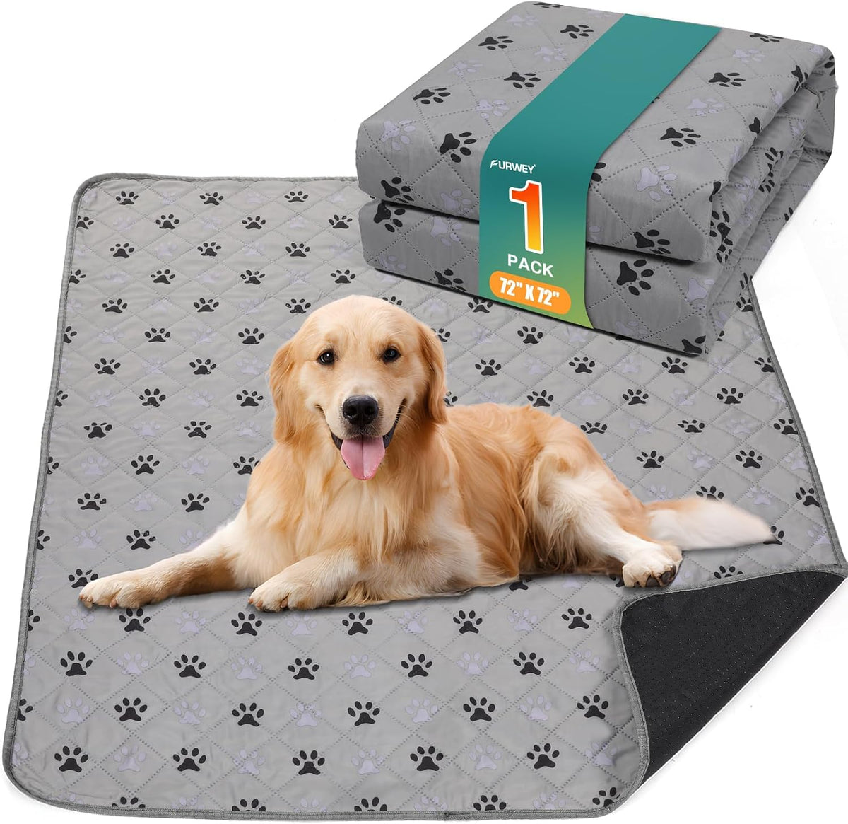 FURWEY 2 Pack Extra Large 72"X72" Washable Pee Pads for Dogs Super Absorbent Dog Training Pads Non-Slip Waterproof Pet Training Pads Mats Whelping Pads for Dogs Cats Puppy - Image 14