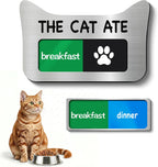 Cat Feeding Reminder Sign, Magnetic Pet Fed Schedule Chart with Slider, Breakfast & Dinner Tracker for Fridge, Prevent Overfeeding, Unique Cat Ear Shape Acrylic Sign, 4.7" x 3", Black - Image 10