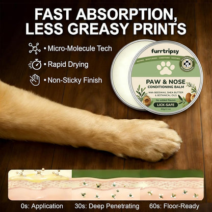Imported USA paw protector balm ingredient callout visualization