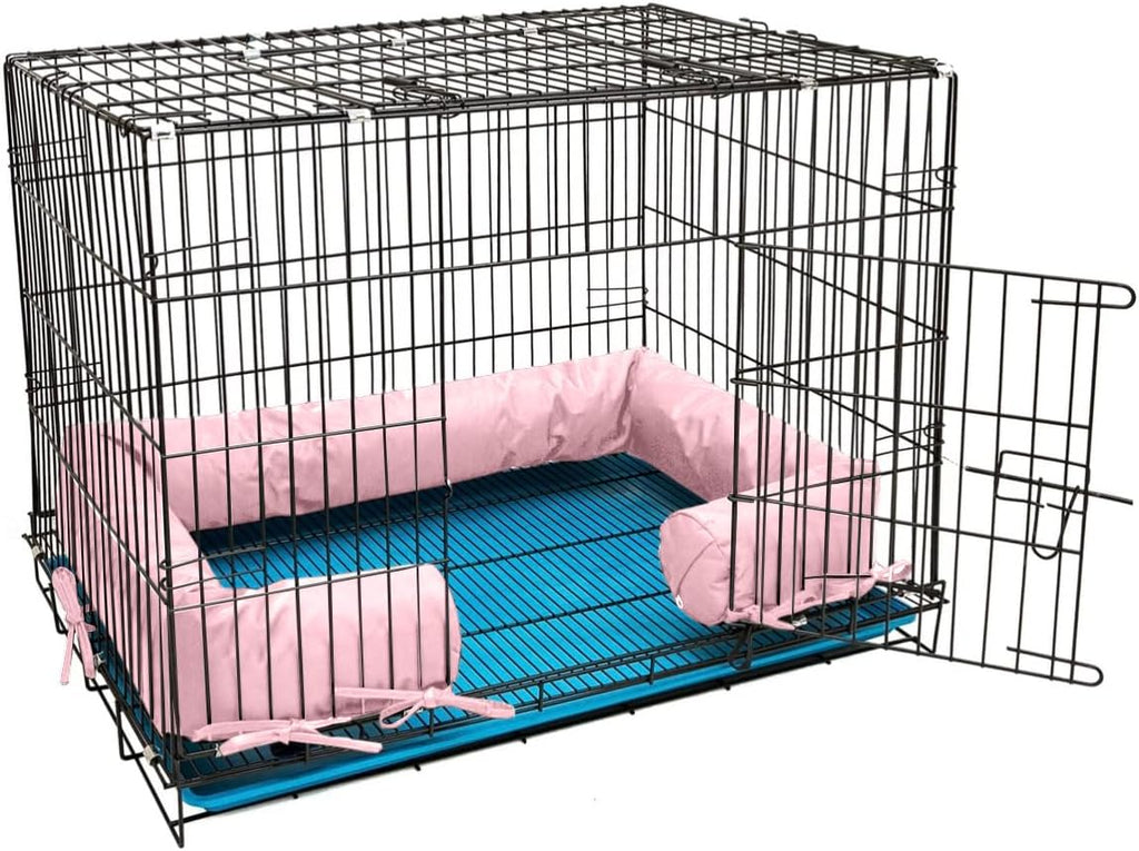 Happy Howls Dog Crate Bumper - Dog Cage- Waterproof 1100D Fabric - with Reinforced Ties & Durable Zippers - Fits Front or Side Door Puppy Kennels - Removable Cover (Black, 42.0" L x 28.0" W) - Image 9