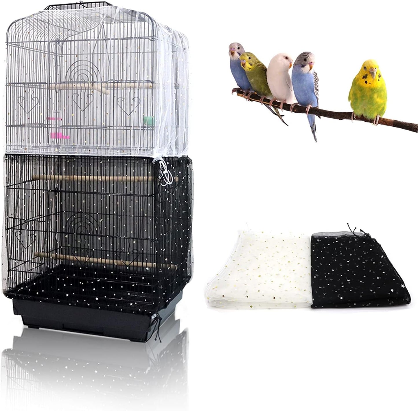 Daoeny lightweight machine washable nylon mesh bird skirt package contents