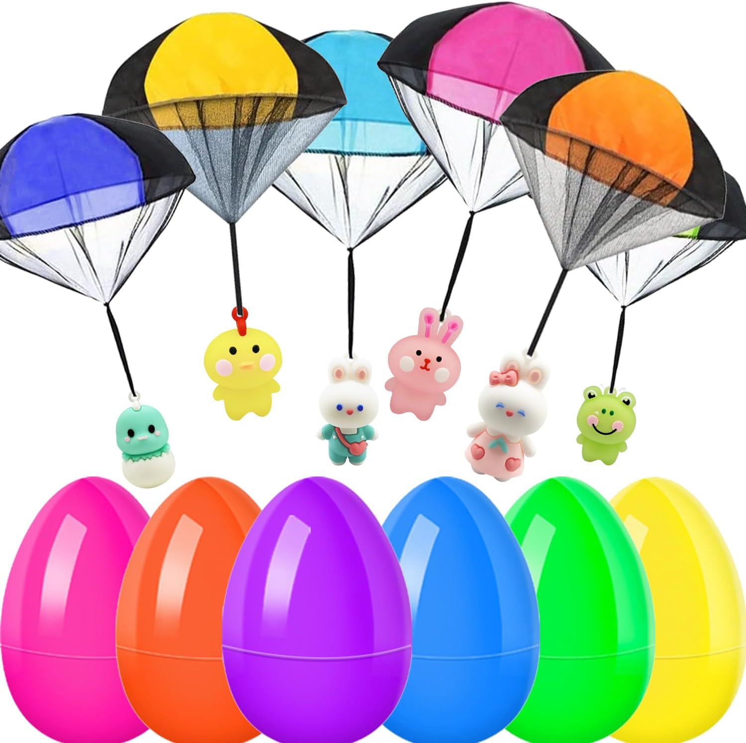 NAISEN prefilled easter eggs with parachute toys front view showing colorful plastic eggs
