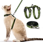 Lifestyle shot of cat using PetThem escape proof harness outdoors