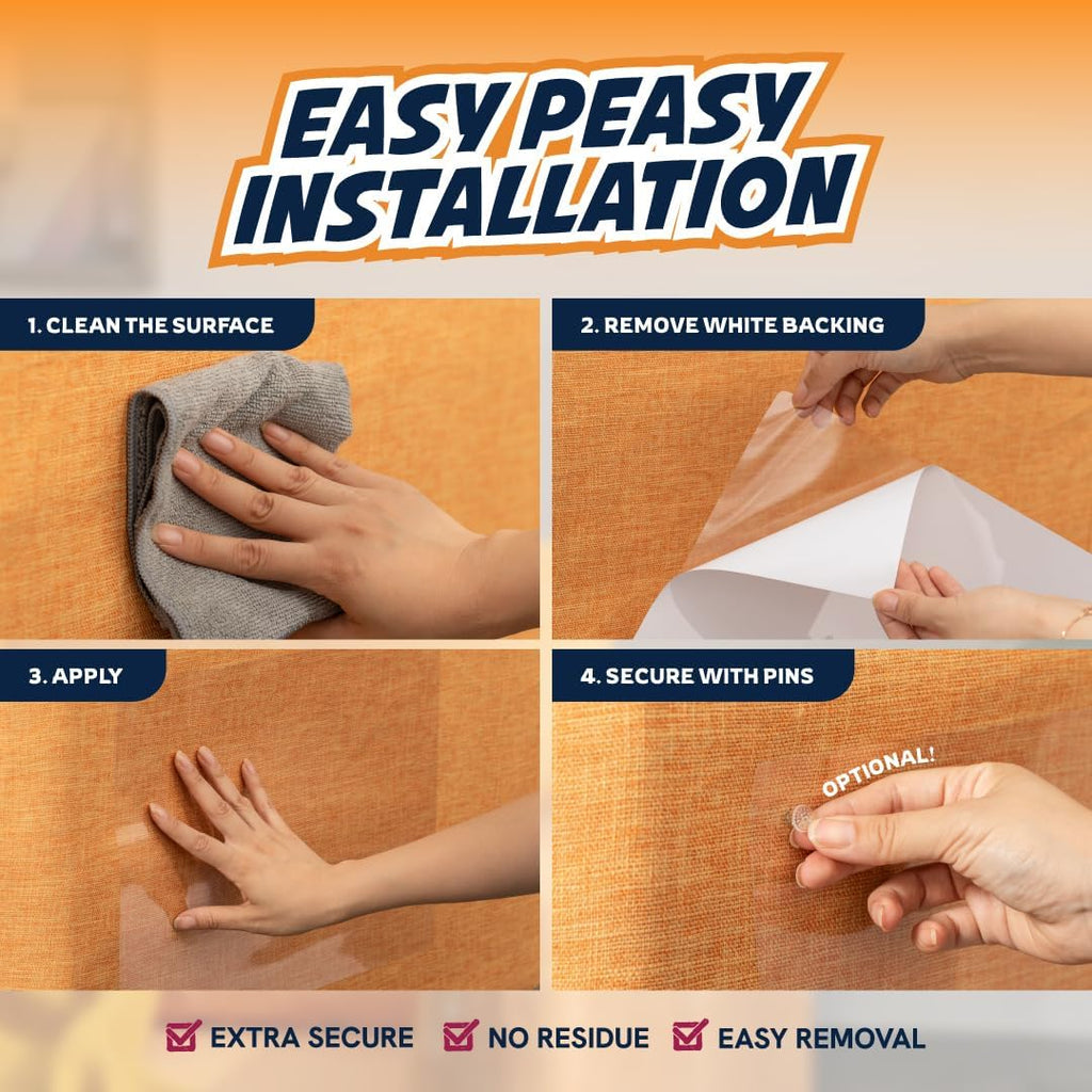 Transparent anti-scratch furniture protector applied on a sofa arm