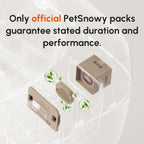 Side view of PetSnowy replacement scent cartridges highlighting the premium monthly change packaging.