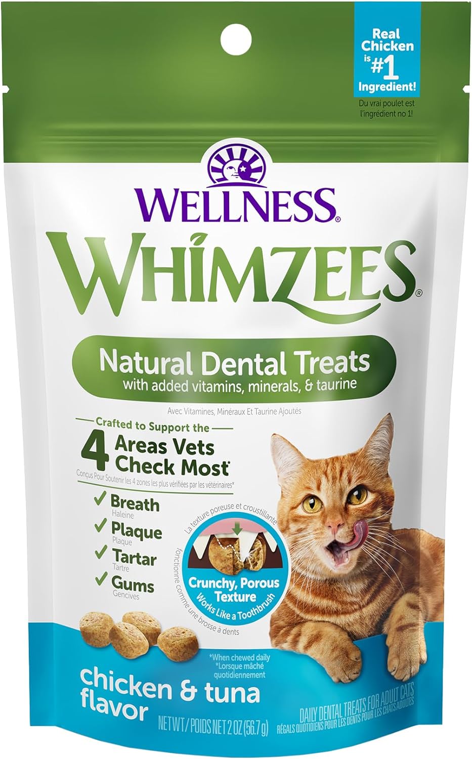 Wellness WHIMZEES Cat Dental Treats, Freshens Breath, Chicken Flavor, 4.5 oz Bag - Image 10