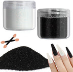 Allstarry nail glitter dust front view showing white and black jars
