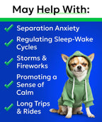Bark And Spark bacon flavored canine calming chews for thunderstorm anxiety